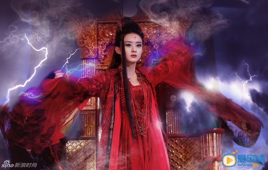 《花千骨》曝赵丽颖红衣绝美霸气妖神剧照(组图)
