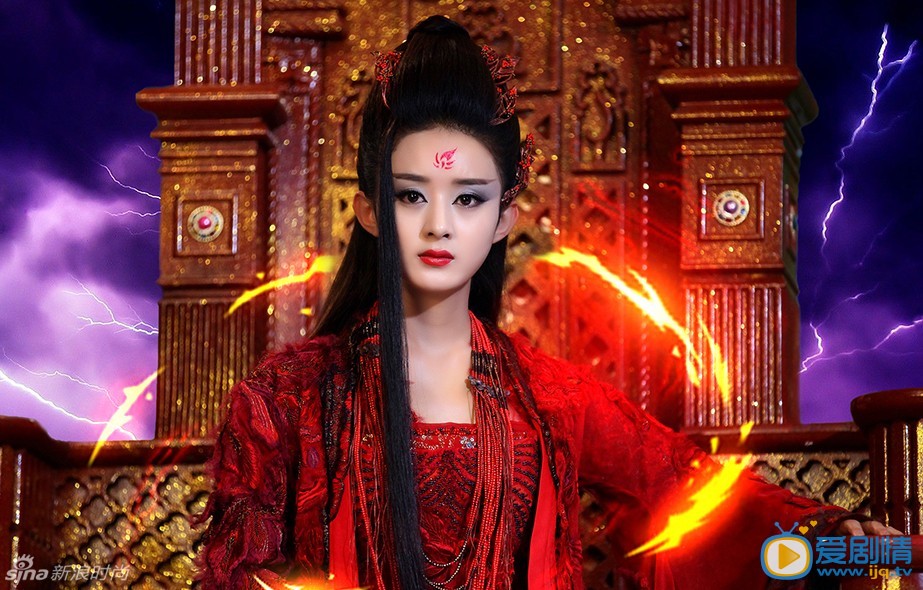 《花千骨》曝赵丽颖红衣绝美霸气妖神剧照(组图)